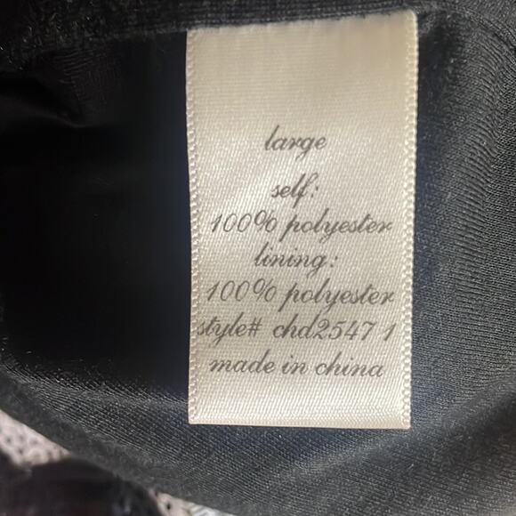 Francesca's Alya black/navy/gold/cream sequins bodycon dress women's L - Picture 13 of 13